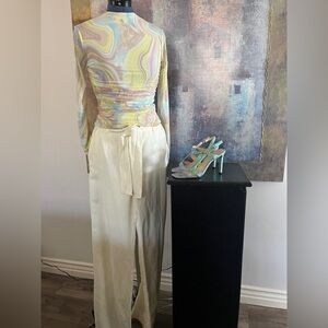 NWT Beautiful Valette Cream Linen Pants